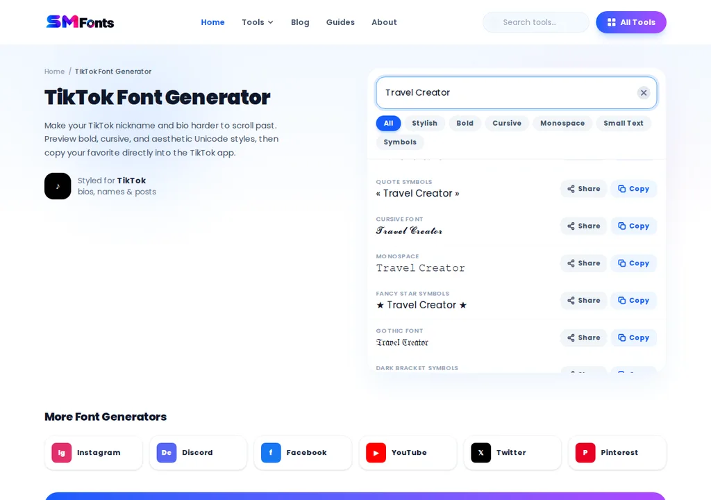 TikTok font style options: bold, cursive and decorative lettering