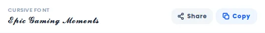 Copy button next to a styled YouTube title text